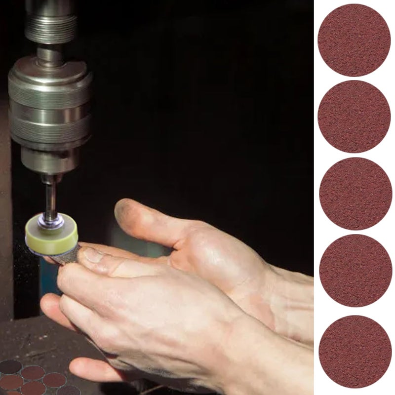 CTPICXM 100pcs 1inch 60 Grit Hook and Loop Sandpapers Sander Disc Sanding for Drill Grinder Rotary Tools - Image 4